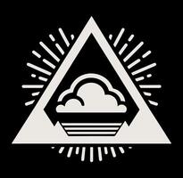 A triangle with a cloud. vector