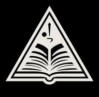 Triangle with an open book inside vector