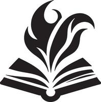 An open book with flames on it vector