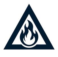 Triangle with a fire on it vector