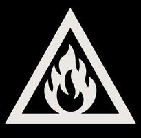 Triangle with a fire in it vector