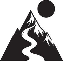 A mountain with a river running through it vector