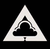 A triangle with a cloud inside. vector
