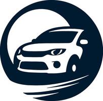 Car icon on white background with moon vector