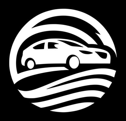 Logo for a car dealership illustration with a background.