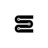 Black Initial E TECH Logo. Abstract Monogram Logomark for Growing Business, Branding, Identity, Marketing. vector