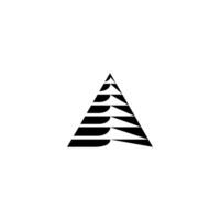 Black Initial A triangle wave Logo. Abstract Monogram Logomark for Growing Business, Branding, Identity, Marketing. vector