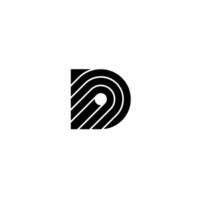 Black Initial D circuit Logo. Abstract Monogram Logomark for Growing Business, Branding, Identity, Marketing. vector