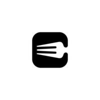 Black Initial E FORK Logo. Abstract Monogram Logomark for Growing Business, Branding, Identity, Marketing. vector