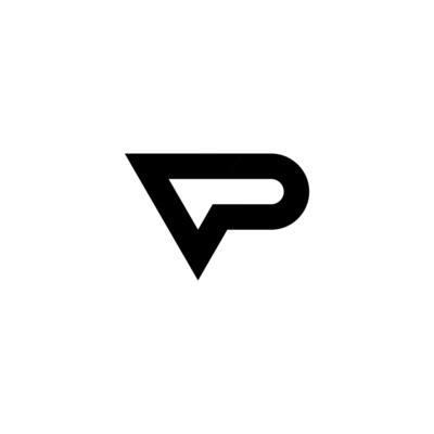 Black Initial VP Logo. Abstract Monogram Logomark for Growing Business, Branding, Identity, Marketing.