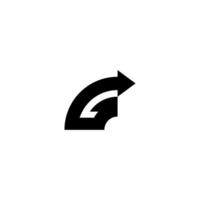 Black Initial G FORWARD Logo. Abstract Monogram Logomark for Growing Business, Branding, Identity, Marketing. vector