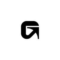 Black Initial ARROW G Logo. Abstract Monogram Logomark for Growing Business, Branding, Identity, Marketing. vector