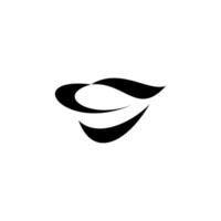 Black leaf neagitve dynamic Logo. Abstract Monogram Logomark for Growing Business, Branding, Identity, Marketing. vector
