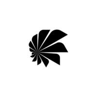 Black shell rotation Logo. Abstract Monogram Logomark for Growing Business, Branding, Identity, Marketing. vector