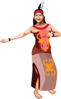 Dayak Borneo Dancer Girl
