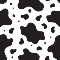 Close-up of a black and white cowhide texture with irregular spots vector