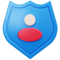 3D Icon User Profile Secure Shield png