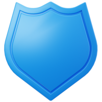 3D Icon Blank Empty Blue Shield png