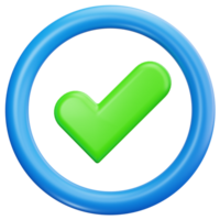 3D Icon Circular Check Mark Button png