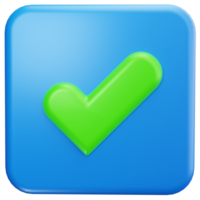 3D Icon Approved Square Button png