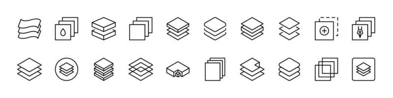 Set of Line Icons of Folder. Minimalistic Linear Pictogram for Web and Graphic Design, Apps, Banners, Social Network and Cards vector