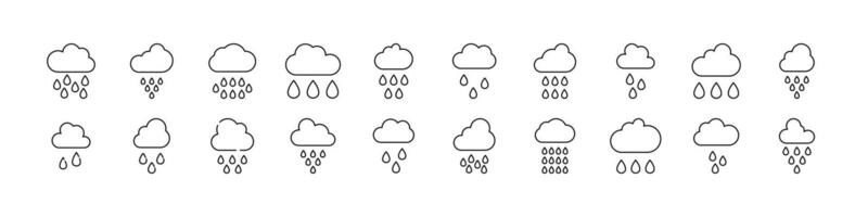 Rain Modern Outline Style Icons for Design, Cards, Apps, Social Networks vector