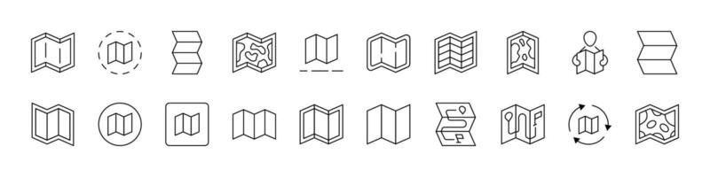 Travel Icon Set. Contains Icons of Map for Graphics, Concept, Apps vector