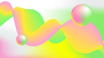 Abstract wavy spring gradient design in pink, yellow, and green on a light background. Ideal for modern digital art, tech backgrounds, posters, and mood-setting visuals. Futuristic and vibrant. vector