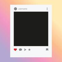 Photo frame for social media designs. Post template framework. Insert your picture stock illustration vector