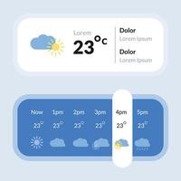 GUI elements for weather forecast mobile app. Stock Illustration vector