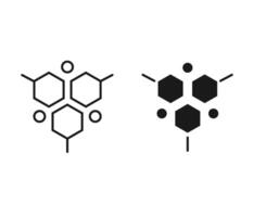 Molecular structure line and solid icon, Medical tests concept, DNA test sign on white background. Stock Illustration vector