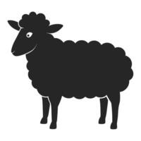 Black sheep silhouette on white background vector