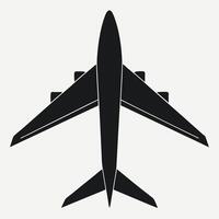 Black airplane silhouette on a light background vector