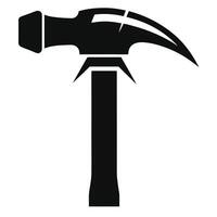 Black hammer silhouette on white background vector