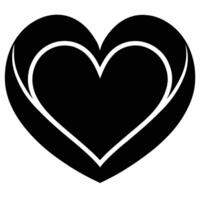 Black and white layered heart design vector