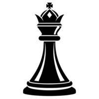 Black and white chess king piece vector