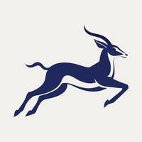 Gazelle silhouette jumping across a background vector