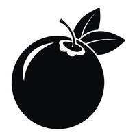 Black and white blueberry with leaves vector