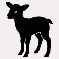 Black silhouette lamb simple illustration vector