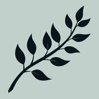Elegant black branch with simple leaves vector