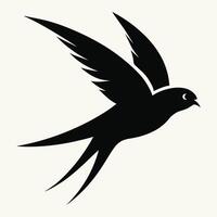 Silhouette of a swift bird flying vector