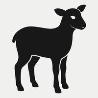 Silhouette of a standing lamb vector
