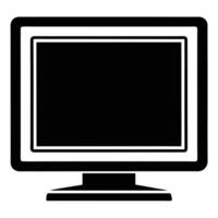 Simple black and white computer monitor icon vector