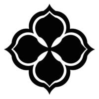 Black and white ornamental floral design vector