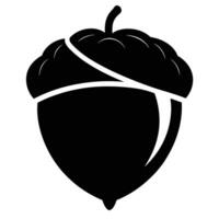 Simple black and white acorn icon vector