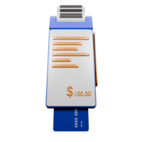 3D Render of a POS Terminal with a Card png