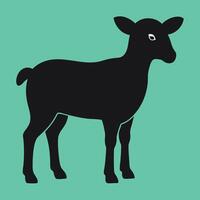 Silhouette of black lamb on turquoise background vector