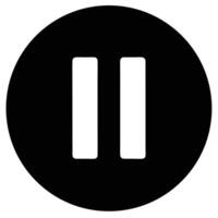 Black pause button icon symbol vector