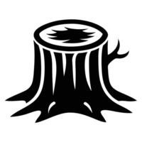 Simple black and white tree stump vector