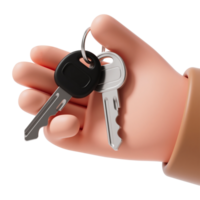 Hand with Keys Access and Ownership in 3D Cartoon png